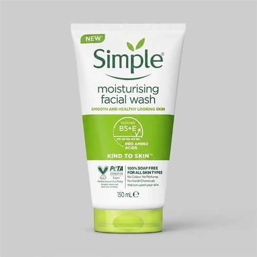 ژل شست‌وشوی صورت سیمپل مدل moisturising حجم 150 میلی‌لیتر