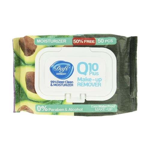 دستمال مرطوب پاک کننده آرایش دافی مدل  P10 PLUS  بسته 50 عددی