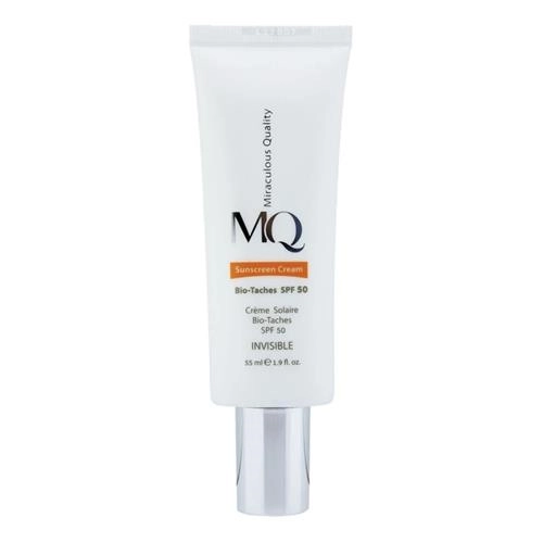 کرم ضد آفتاب بی رنگ صورت ام کیو مدل BIO TACHES با 50 SPF حجم 55 میلی لیتر