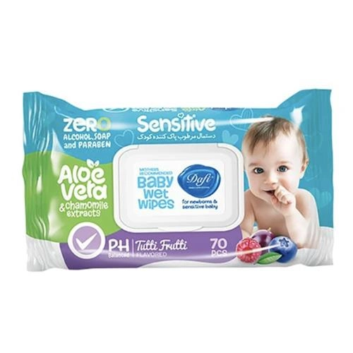 دستمال مرطوب در دار دافی مدل SENSETIVE بسته 70 عددی