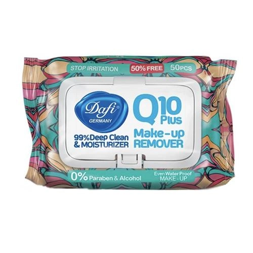 دستمال مرطوب دافی مدل Q10 PLUS STOP IRRIATION بسته 50 عددی